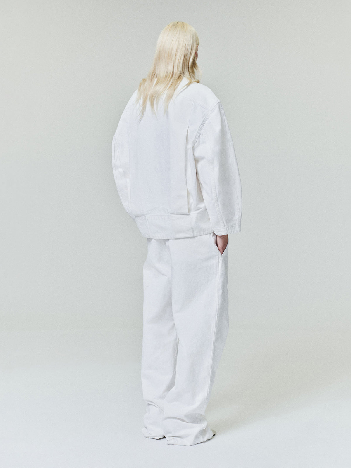 Womens Cotton Twill Utility Pant - White - Image 3