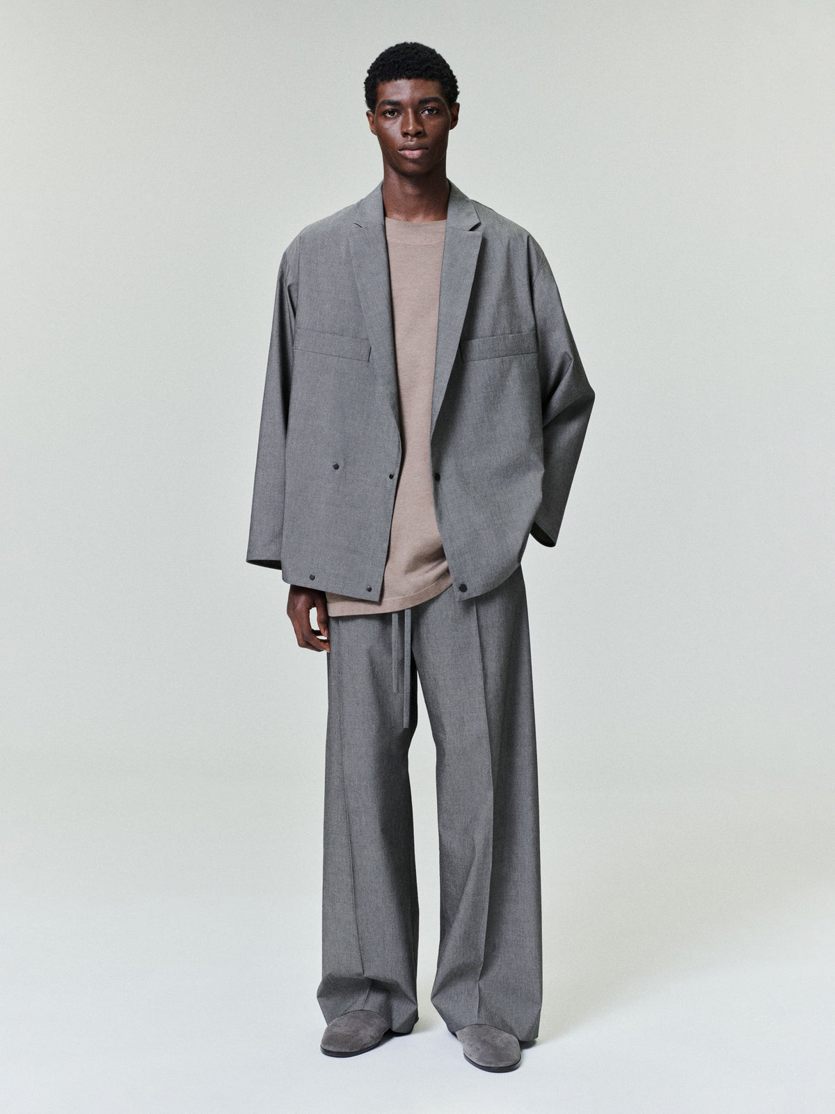 Cotton Wool Oxford Shirt Jacket - Willow - Image 1