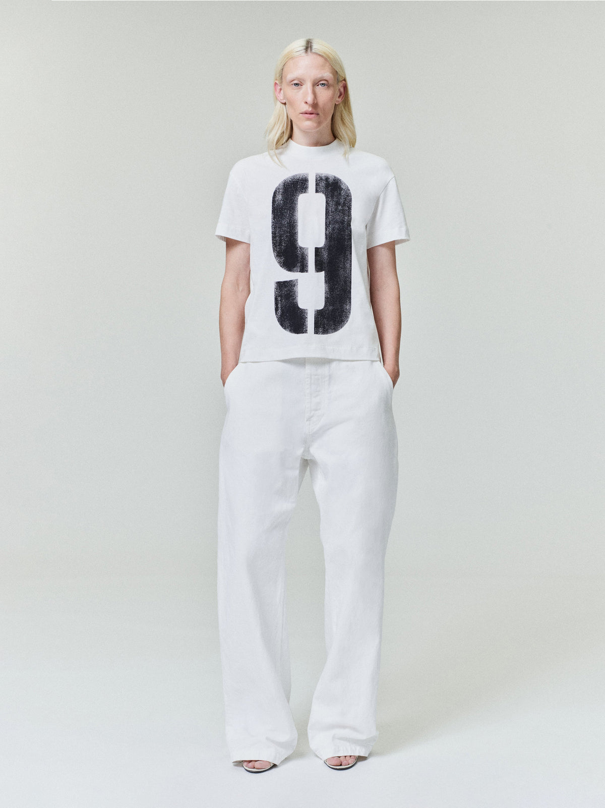 Womens 9 Tee - White - Image 1