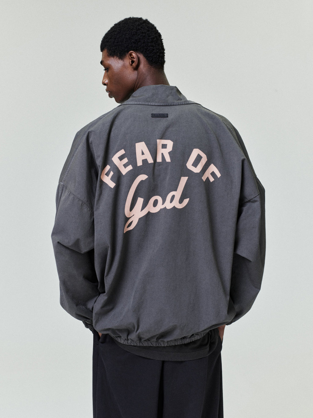 Garment Dyed Cotton Windbreaker - Dark Grey - Image 2