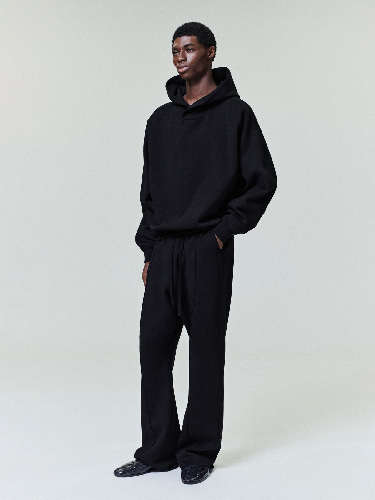 Double Knit Hoodie - Black - Image 1