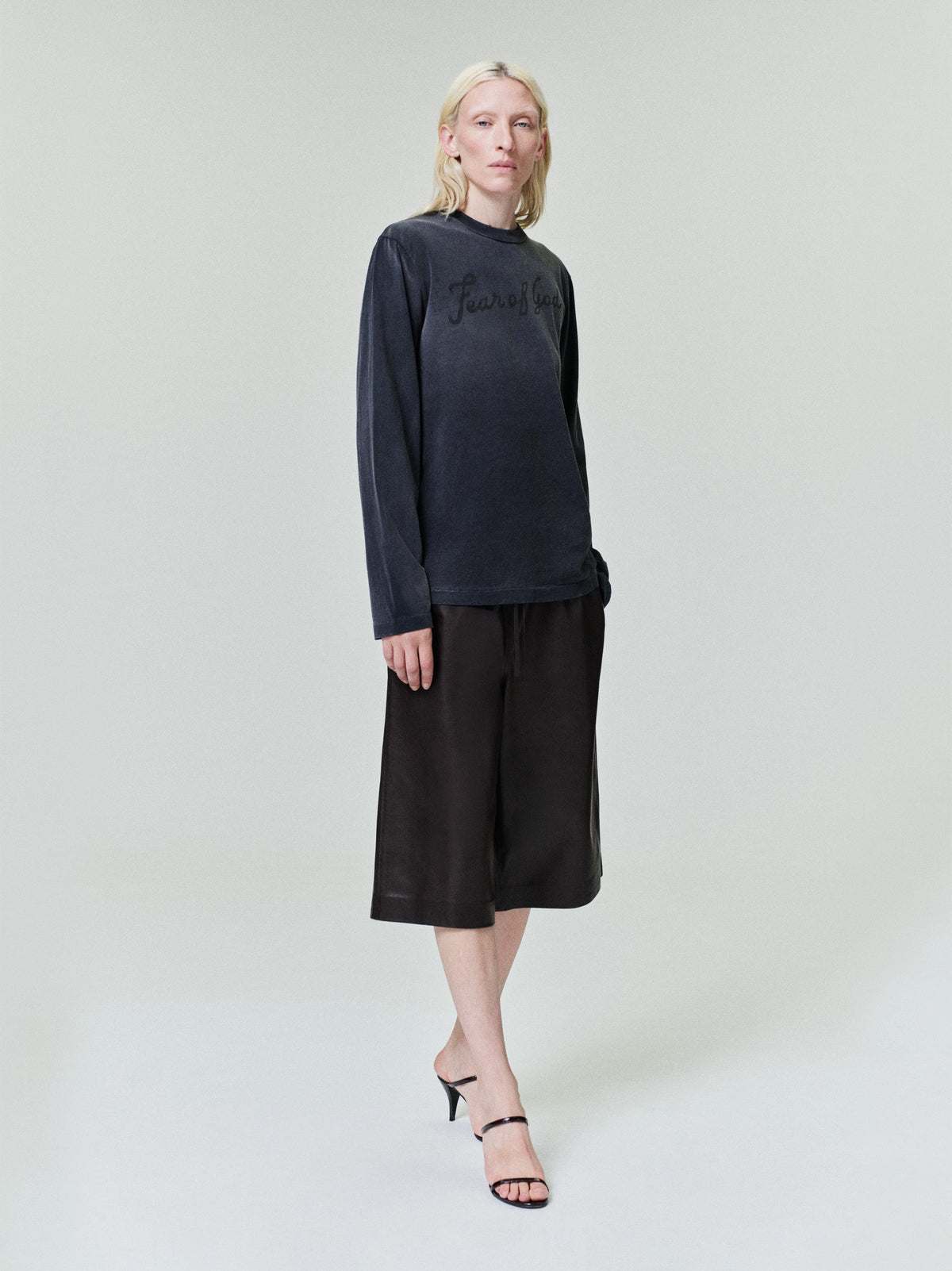 Womens Fear Of God Long Sleeve Tee - Black - Image 3