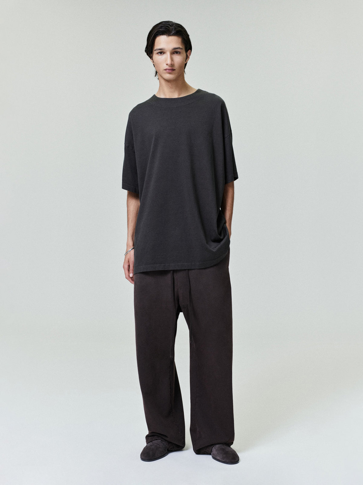 Sunfaded Wide Leg Sweatpant - Dark Brown - Image 1