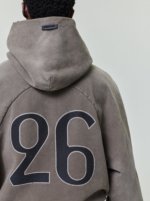 26 Classic Half Raglan Hoodie - Faded Brown - Image 2