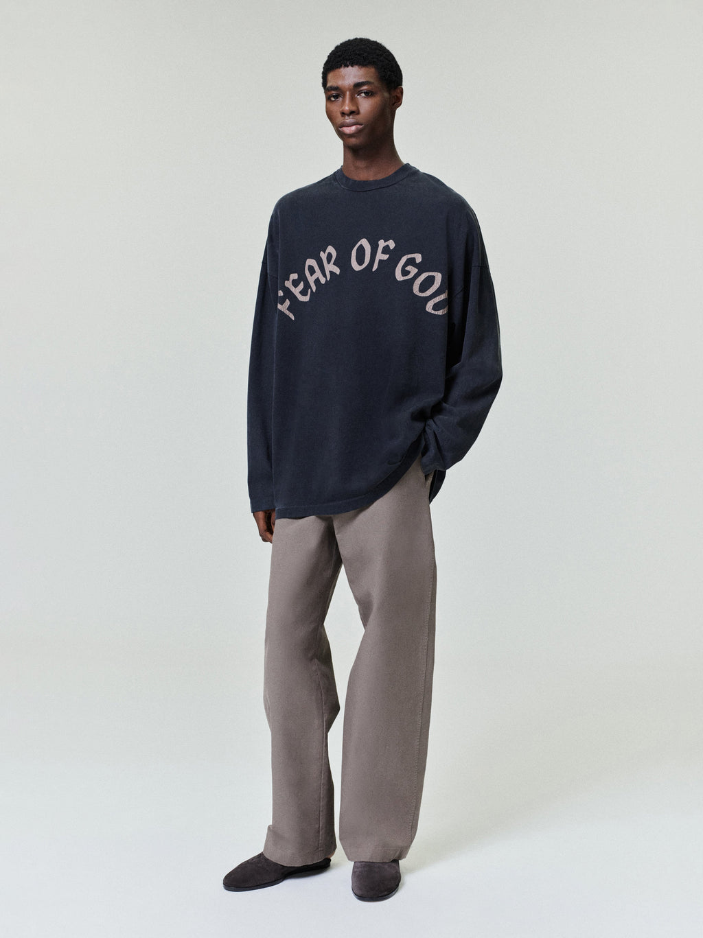 Fear Of God, F OF G Long Sleeve Tee - Black - Image 1