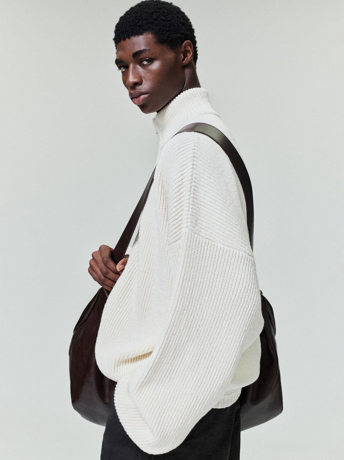 Zip-Up Sweater Long Sleeve - Cream - Image 1