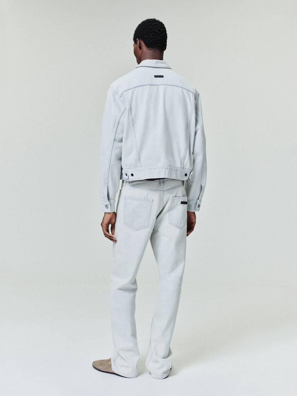 Bleach Washed Denim Straight 5 Pocket - Bleach Wash - Image 2