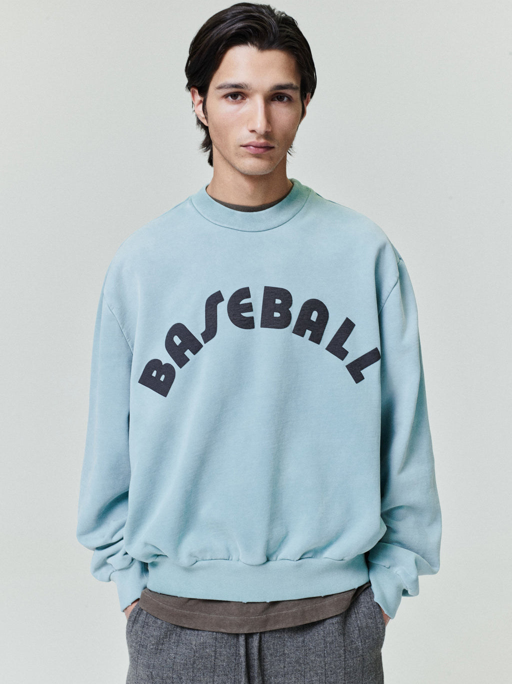Baseball Classic Half Raglan Sweatshirt - Sky - Image 1