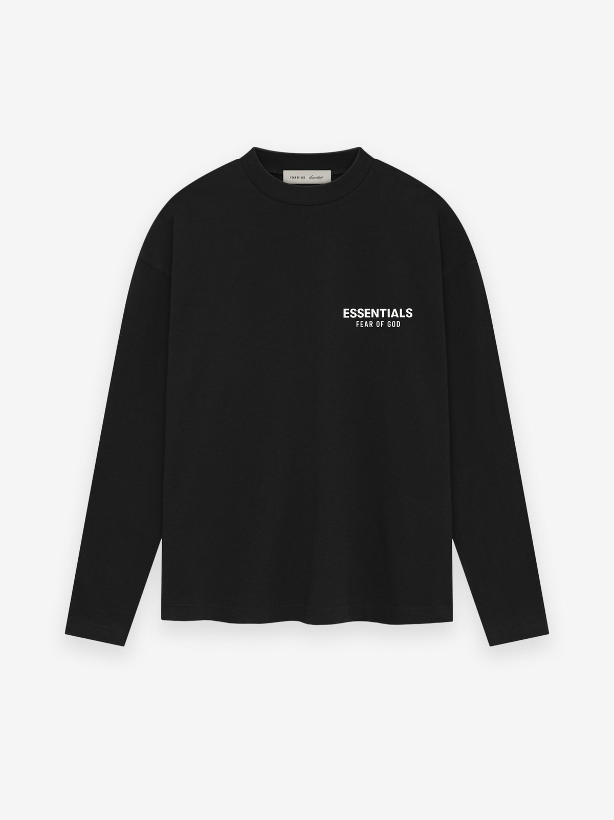 Essentials SS26 Classic Long Sleeve Tee - Vintage Black / White - Image 2