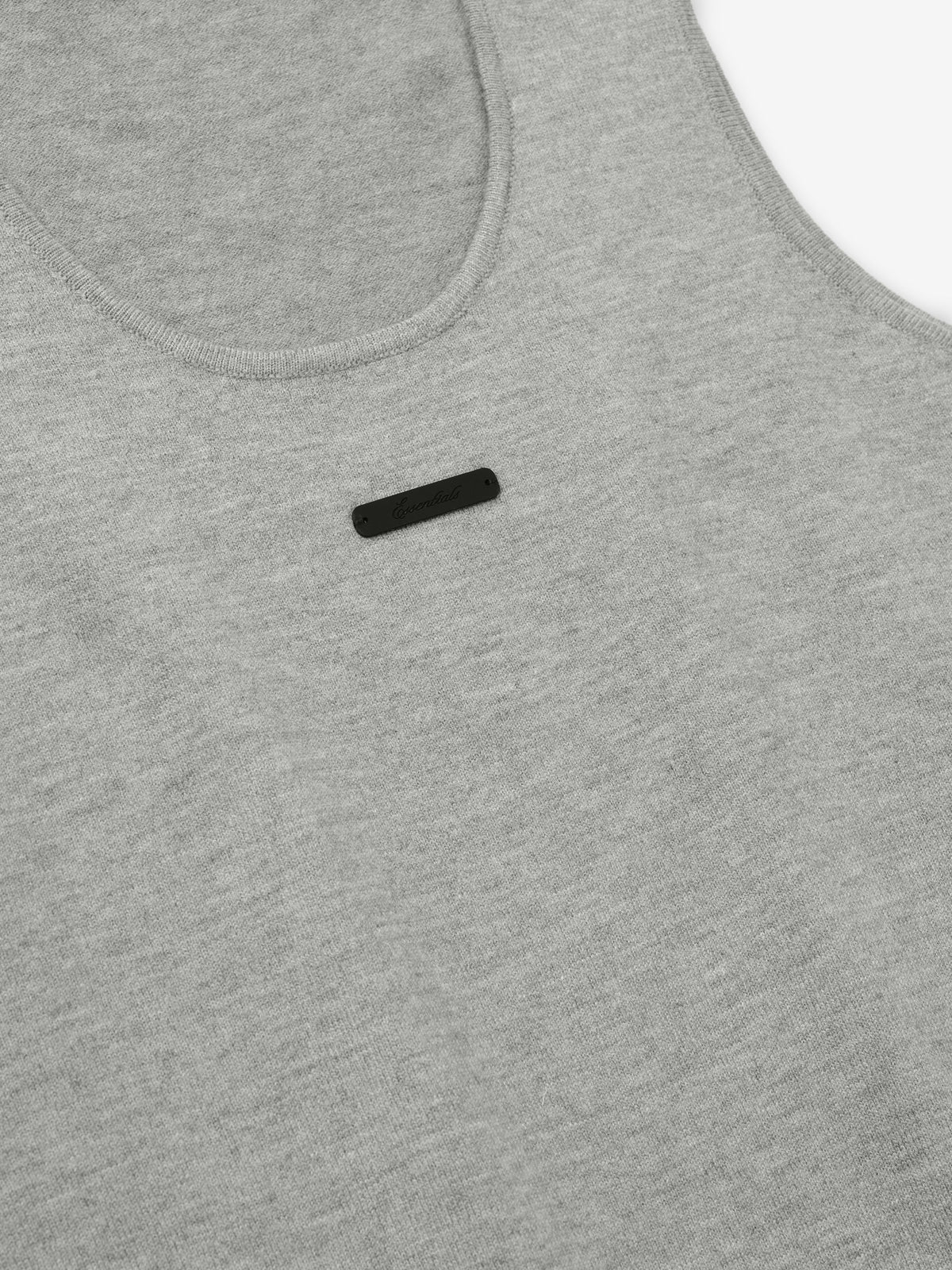 Womens Classic Rib Knit Tank - Concrete Heather - Image 3