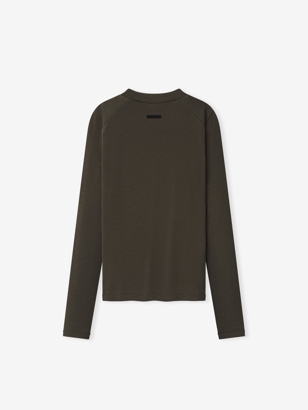 Womens Rib Fitted Long Sleeve Tee - Brown - Image 2