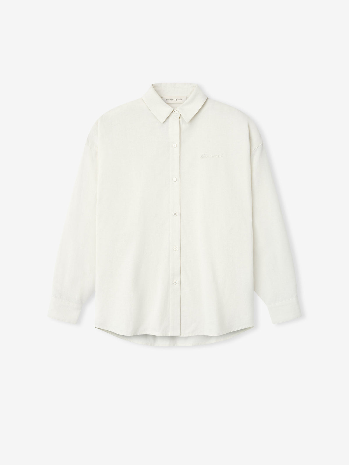 Womens Cotton Oxford Signature Button Up Shirt - Ivory - Image 1