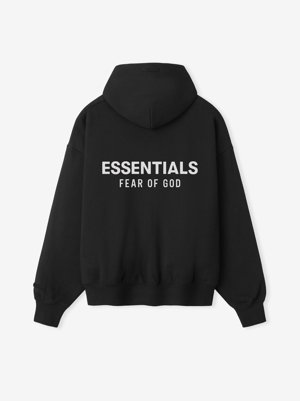 Essentials SS26 Classic Zip-Up Hoodie - Vintage Black / White - Image 2