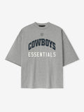 Cowboys 90s 3/4 Sleeve Football Tee - Concrete Heather - Image 1