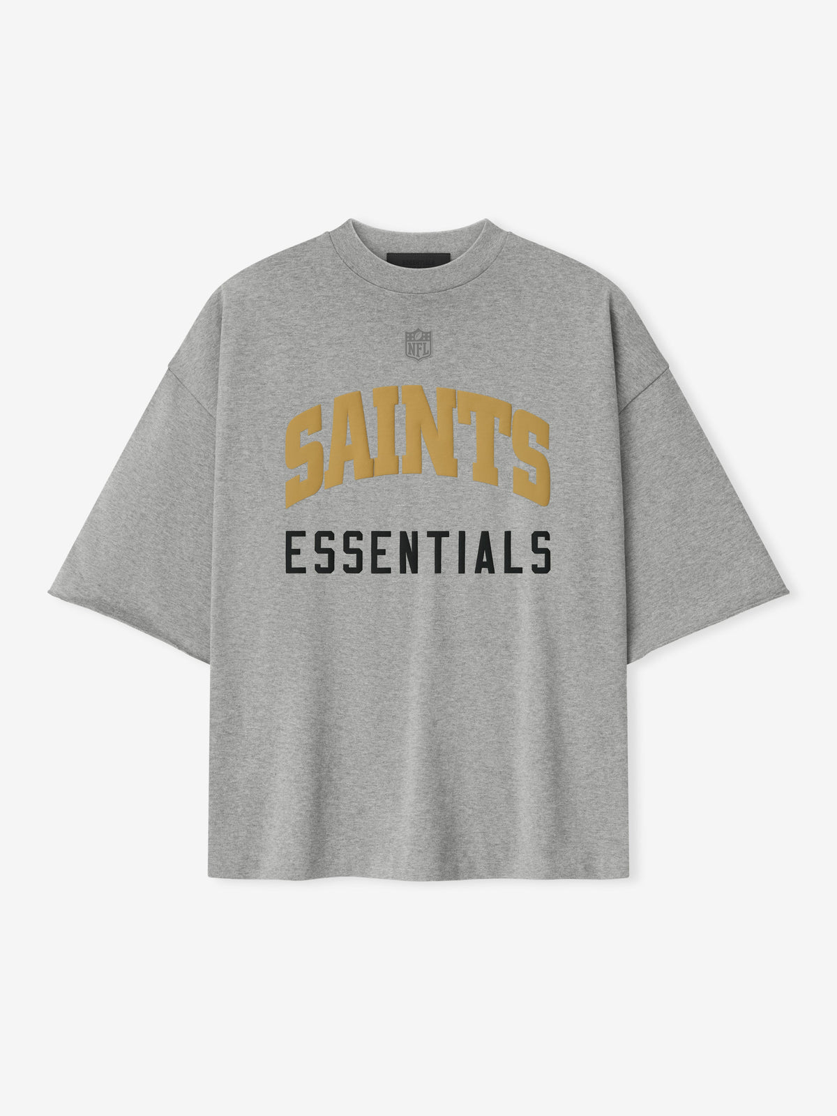 Saints 90s 3/4 Sleeve Football Tee - Concrete Heather - Image 1