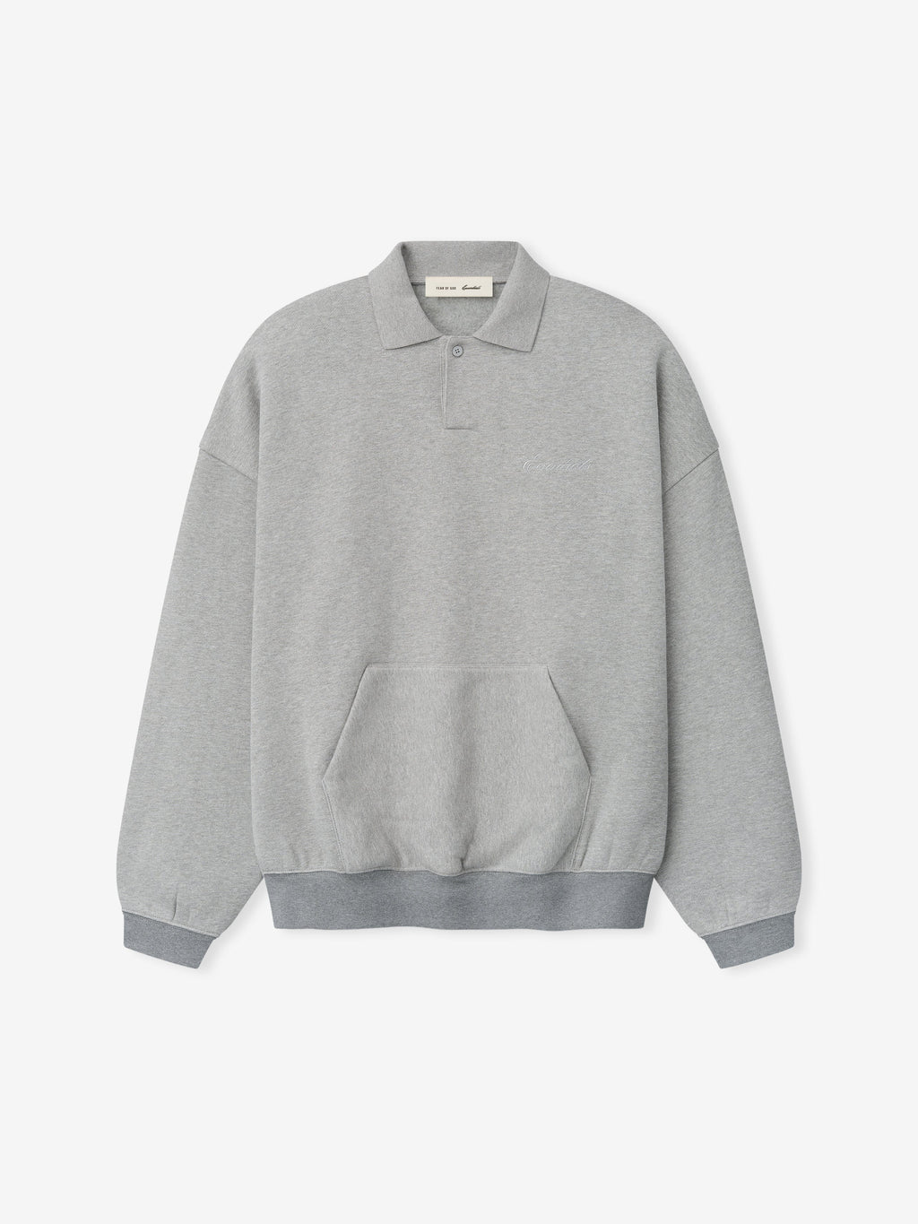 Signature 90s Polo Sweatshirt - Concrete Heather - Image 1