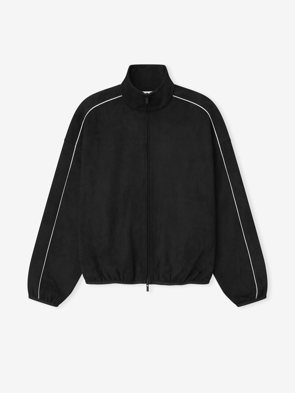 Suede Fleece Signature Modern Track Jacket - Vintage Black - Image 1