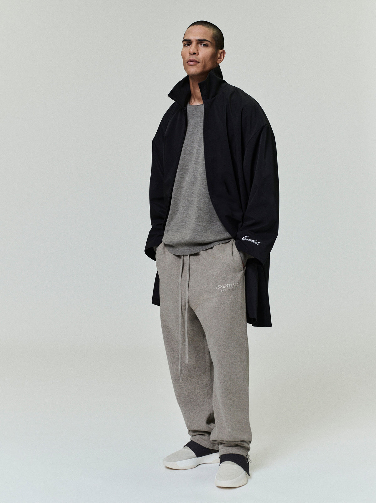 Sporty High Neck Jacket - Jet Black - Image 1
