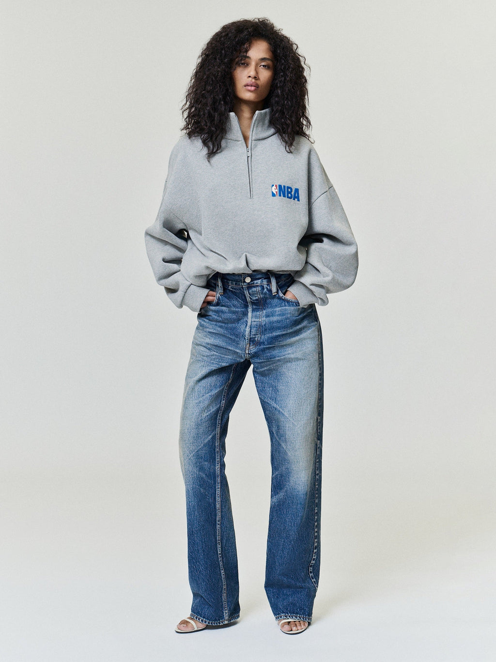 NBA Classic 1/4 Zip Sweatshirt - Warm Heather - Image 6