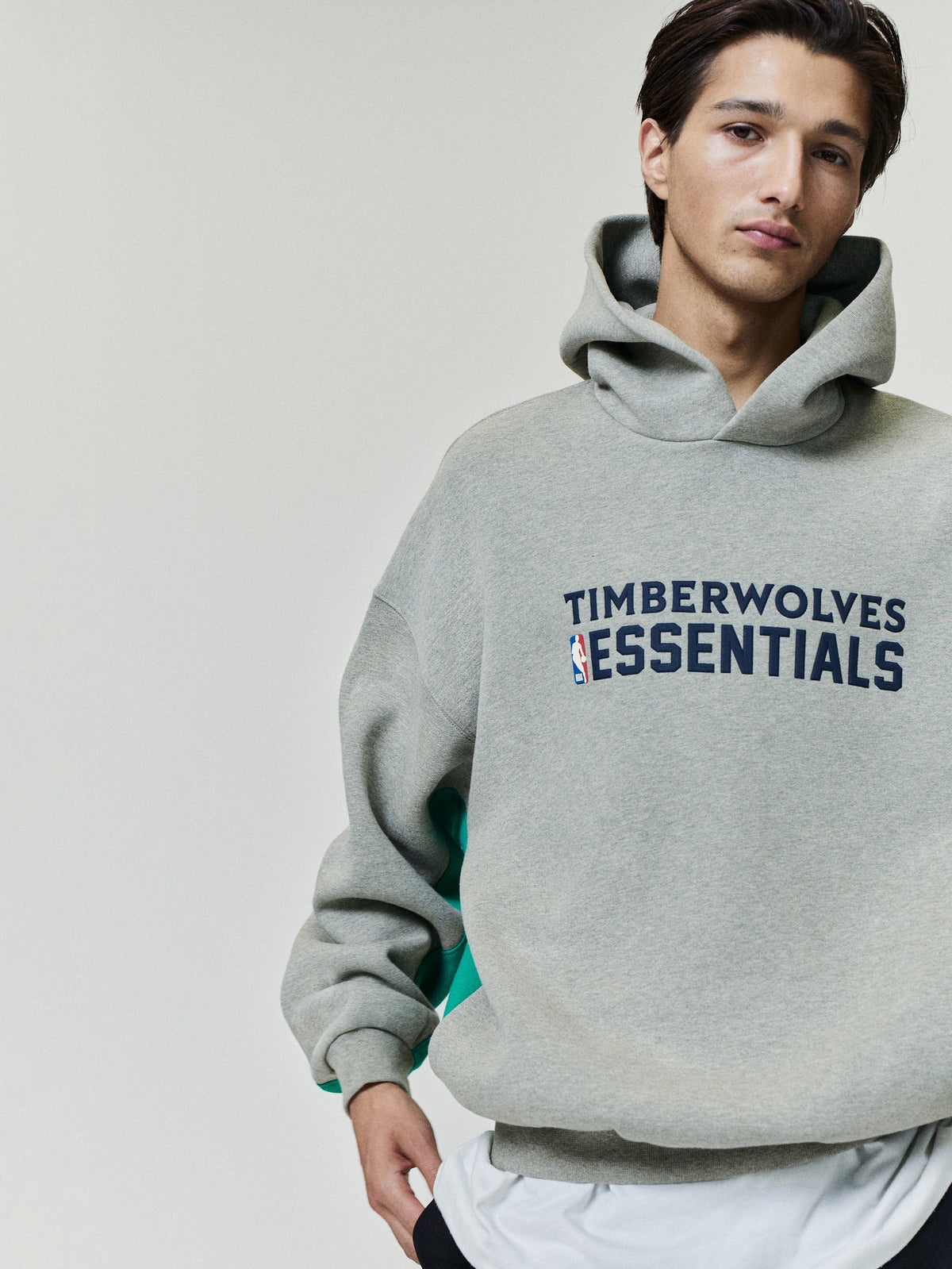 Timberwolves 90s Relaxed Hoodie - Seal Heather - Image 1