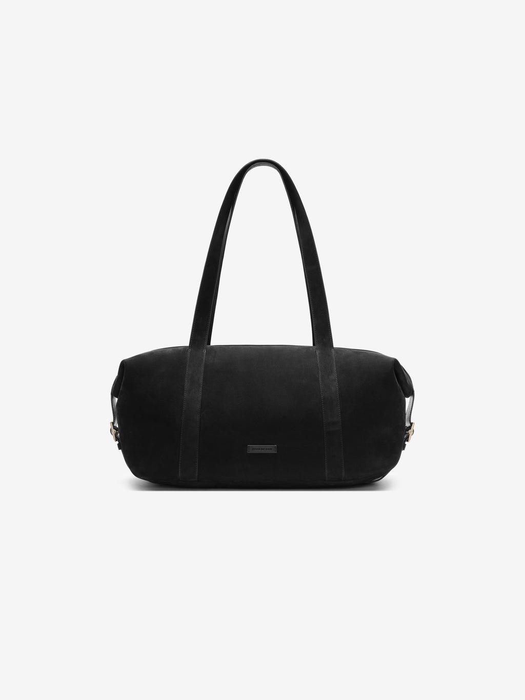 Small Leather Belted Duffle - Black - Image 1