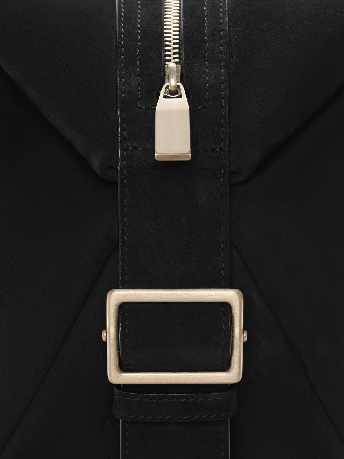 Small Leather Belted Duffle - Black - Image 4