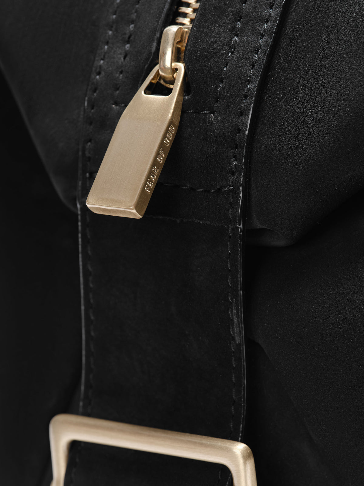 Small Leather Belted Duffle - Black - Image 5
