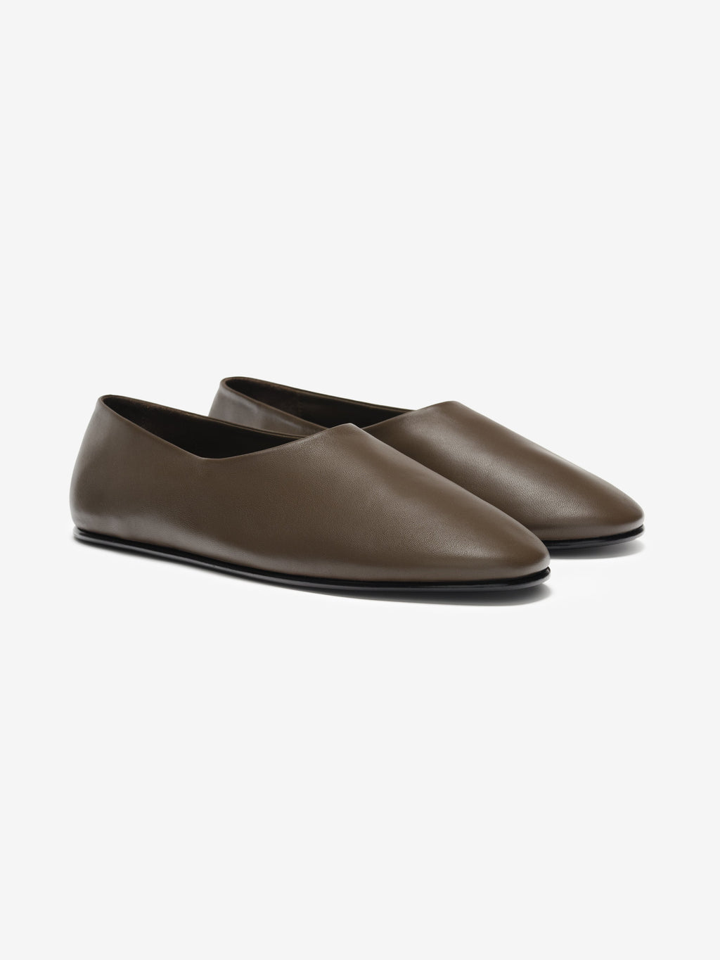 Leather Ballerino - Taupe - Image 2