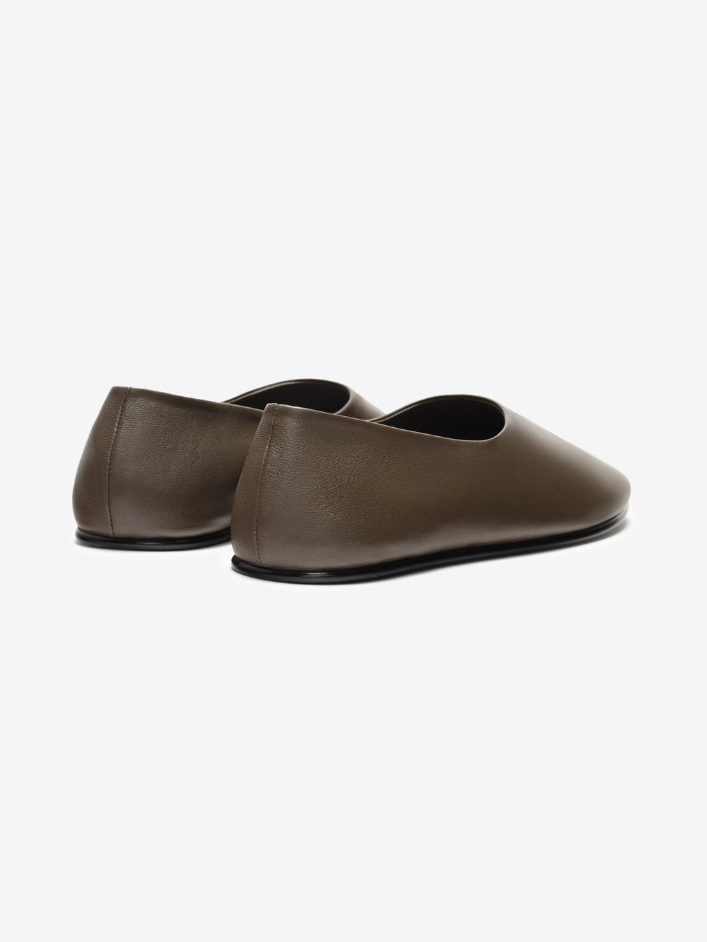 Leather Ballerino - Taupe - Image 3