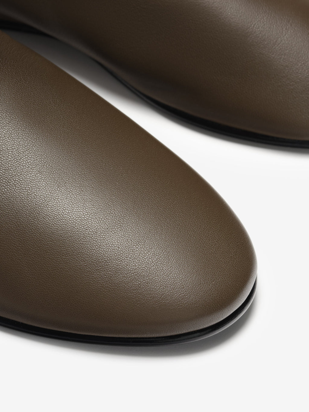 Leather Ballerino - Taupe - Image 5