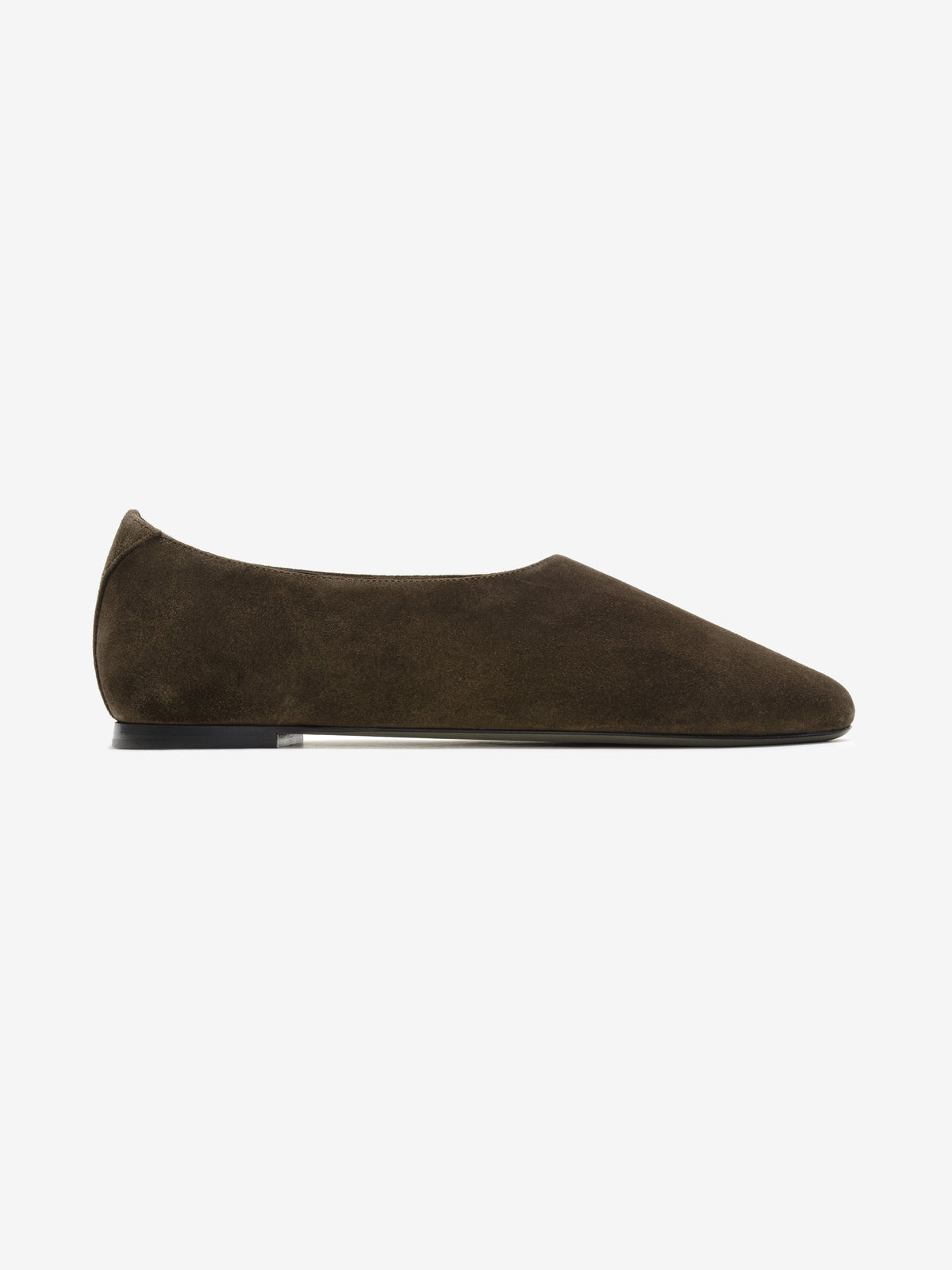 Womens Suede Ballerina - Dark Brown - Image 2