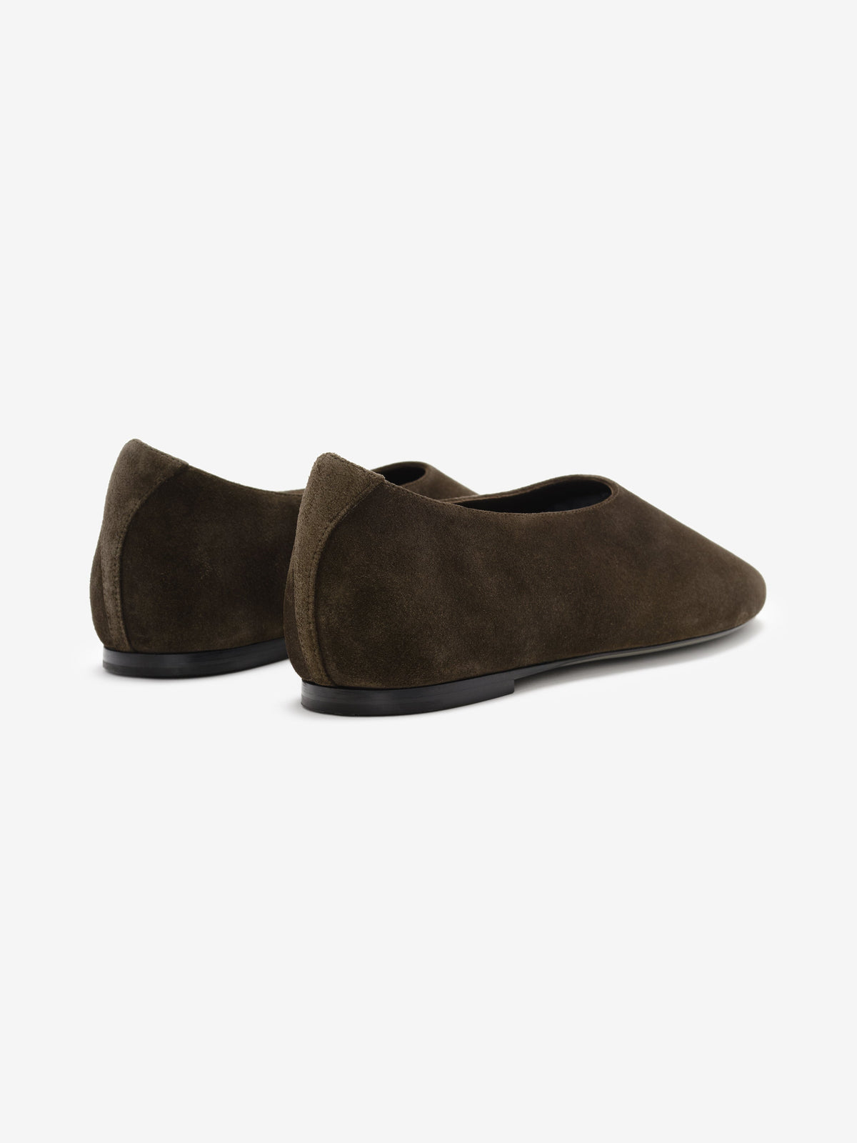 Womens Suede Ballerina - Dark Brown - Image 4