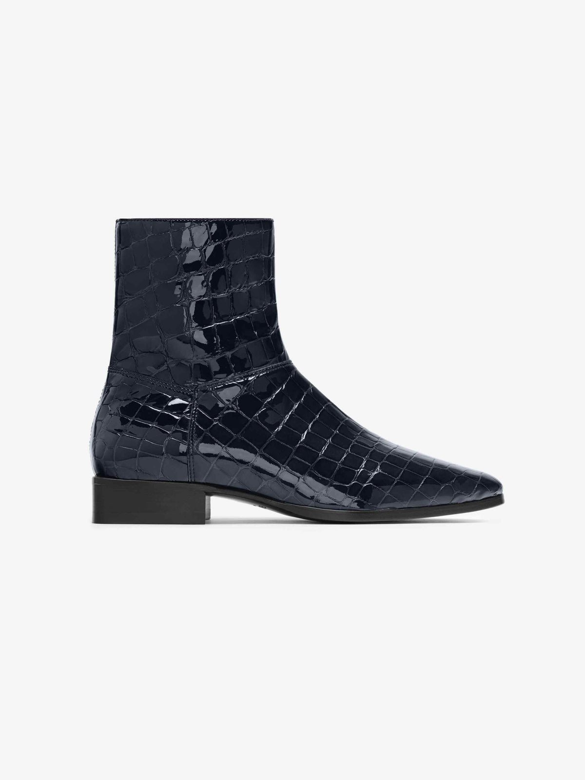 Croc Printed Ankle Boot - Midnight Blue - Image 1