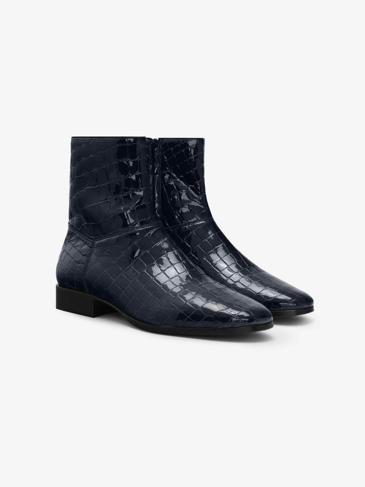 Croc Printed Ankle Boot - Midnight Blue - Image 2