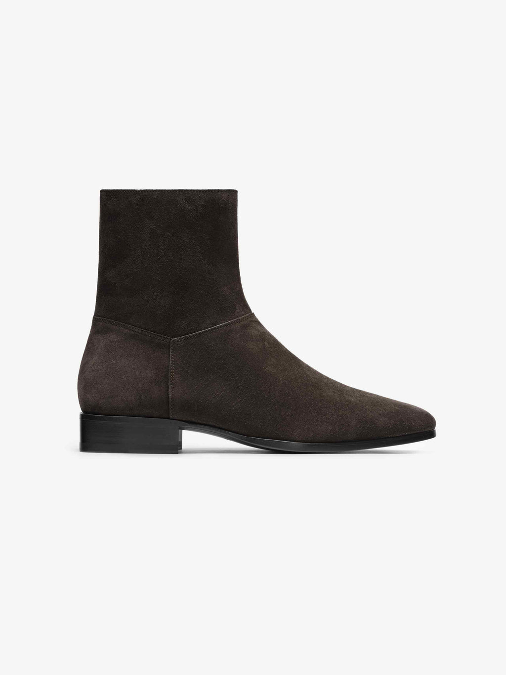 Suede Ankle Boot - Dark Brown - Image 1