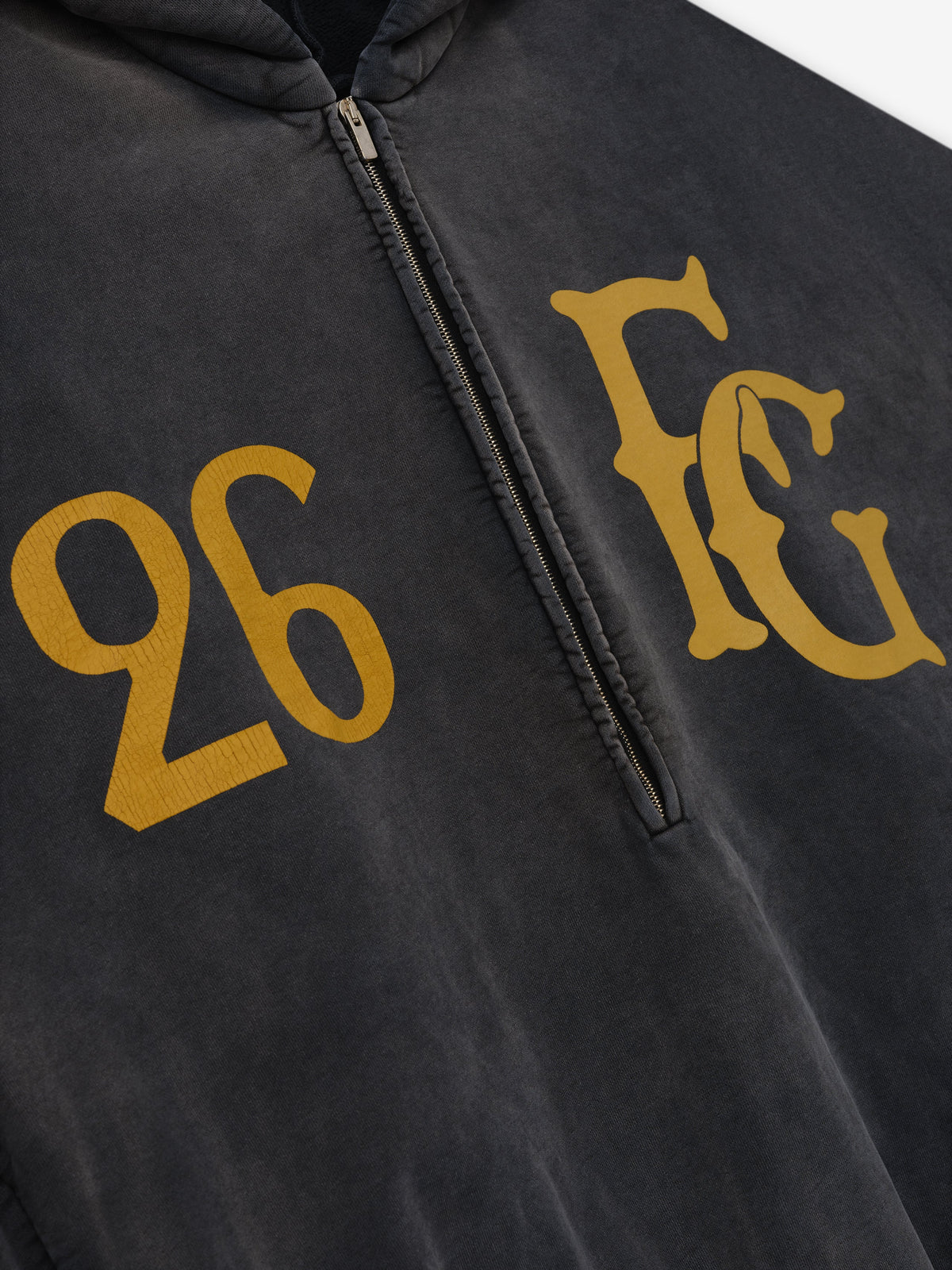 Baseball Club Half Zip Hoodie - Off Black - Image 3