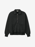 Sunfaded Half Zip Polo Sweatshirt - Black - Image 2