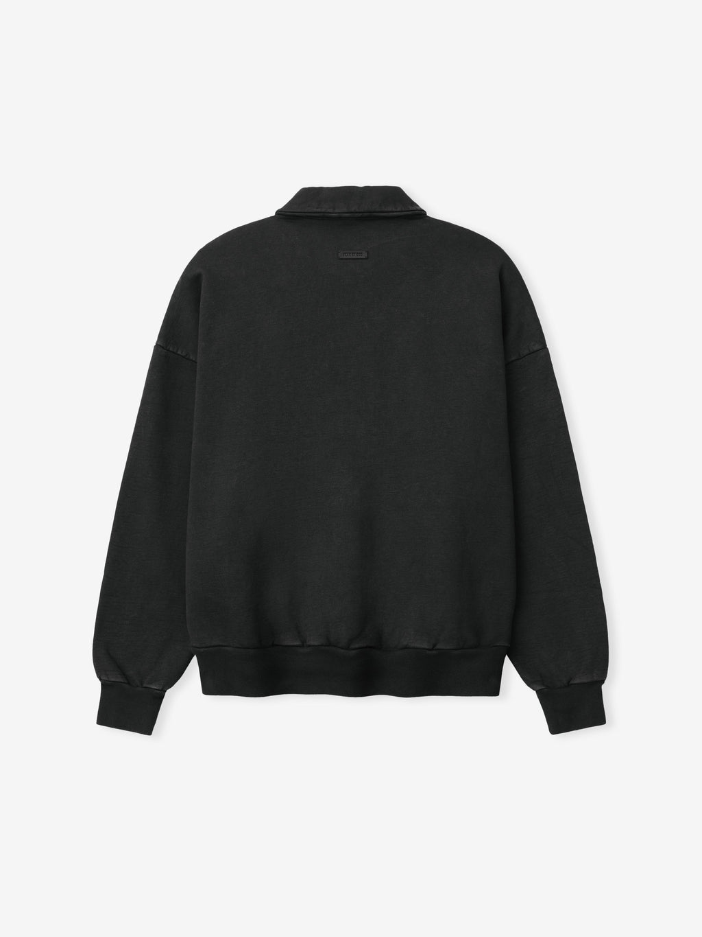 Sunfaded Half Zip Polo Sweatshirt - Black - Image 3