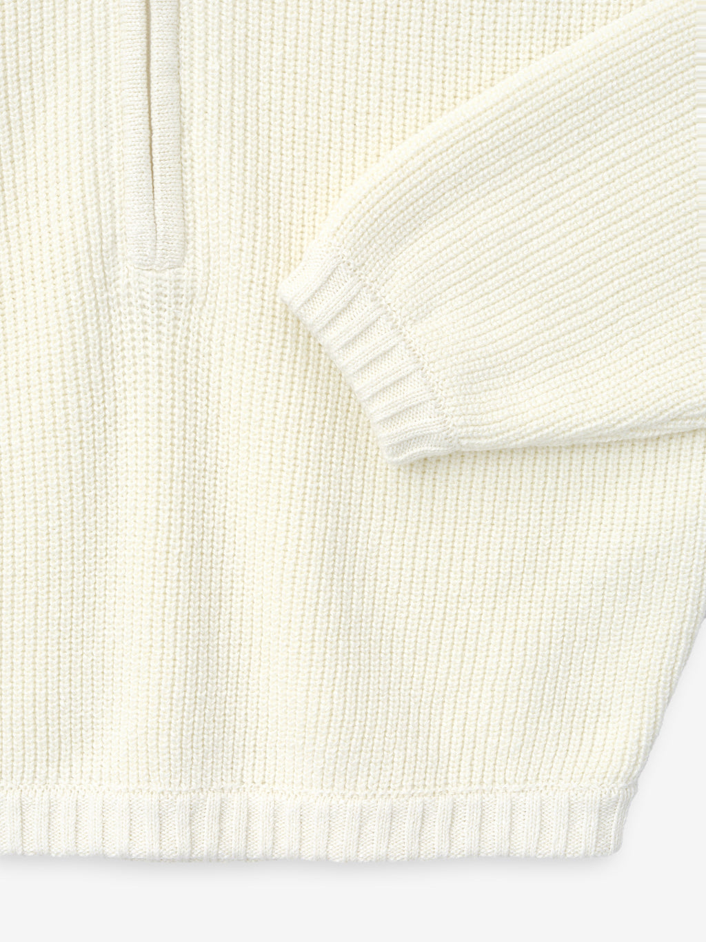 Zip-Up Sweater Long Sleeve - Cream - Image 6