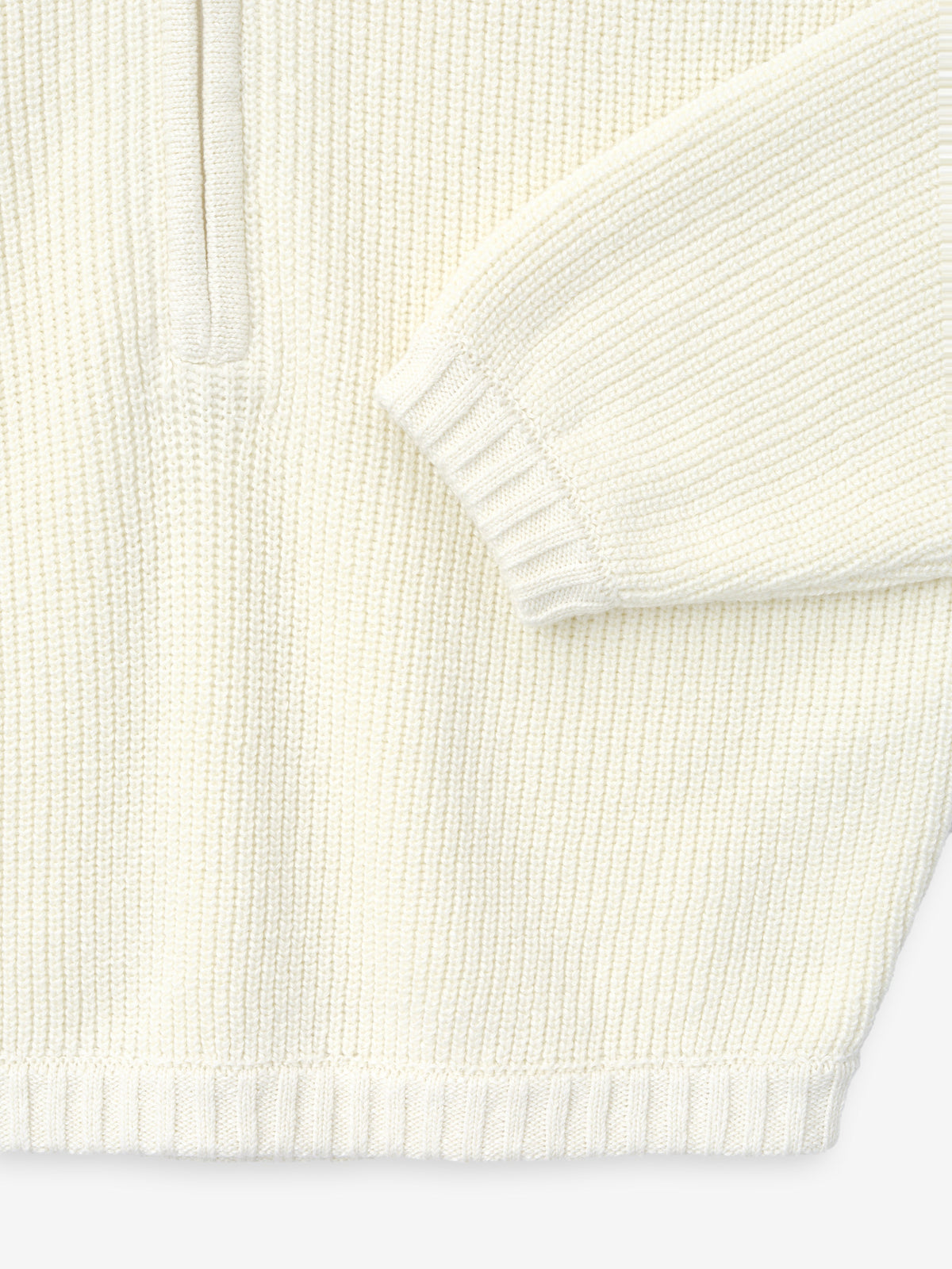 Zip-Up Sweater Long Sleeve - Cream - Image 6