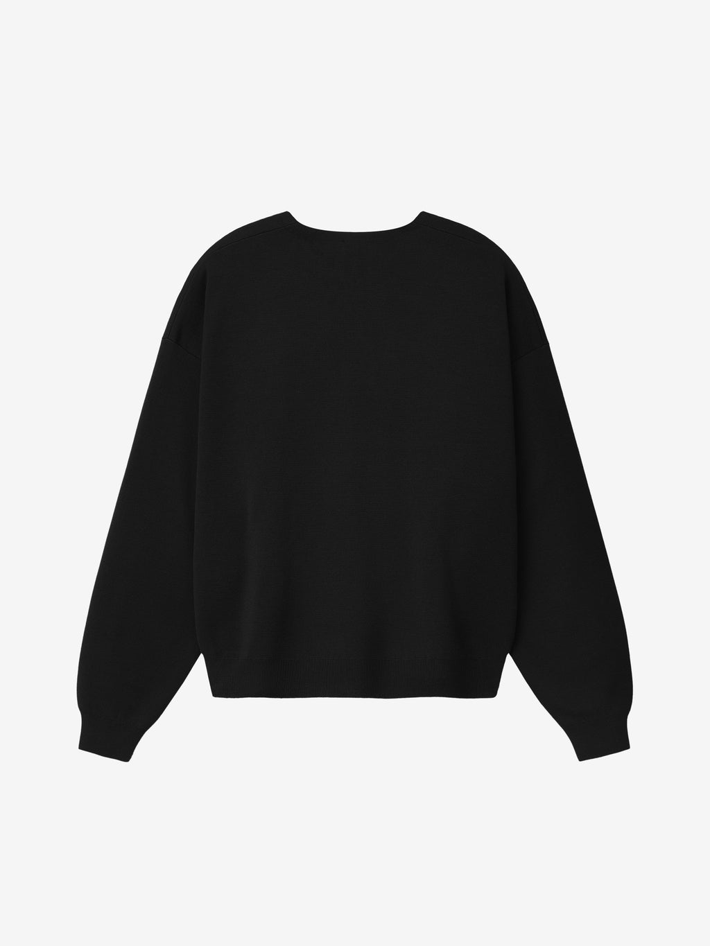 Merino Milano Knit Henley Sweater - Black - Image 5