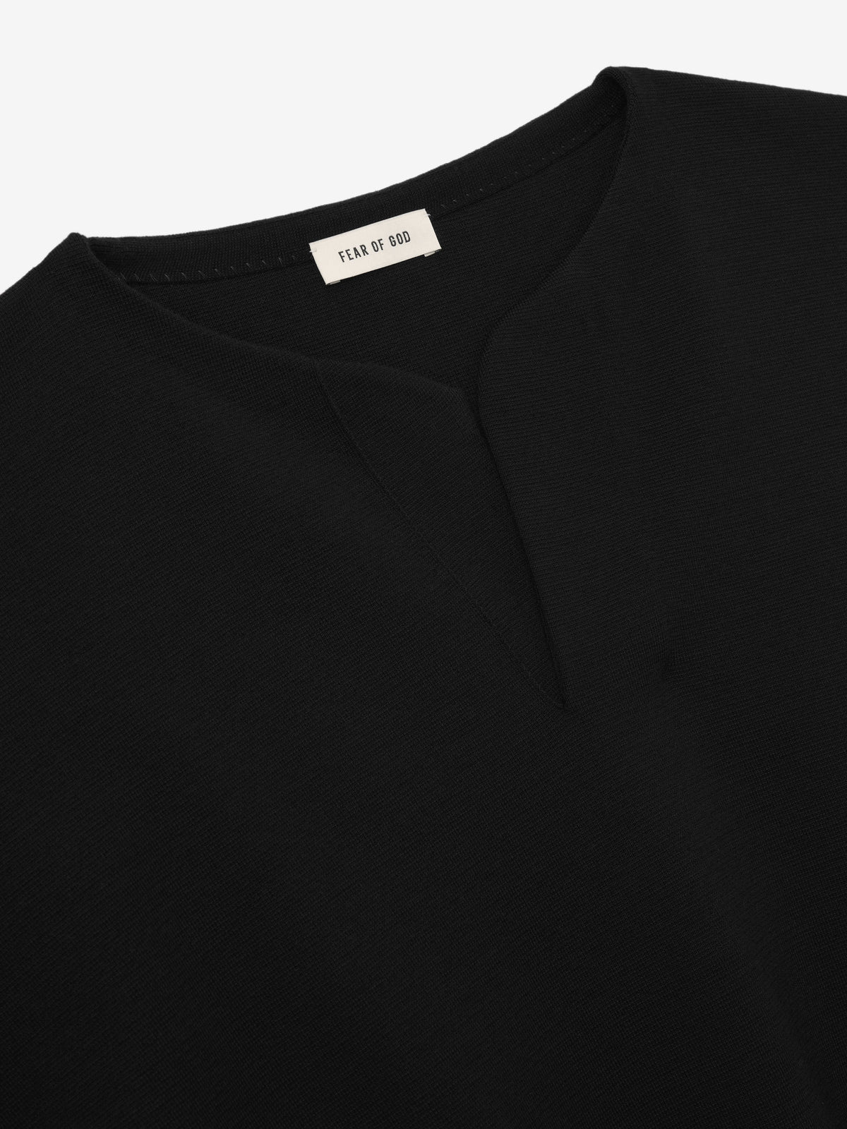 Merino Milano Knit Henley Sweater - Black - Image 6