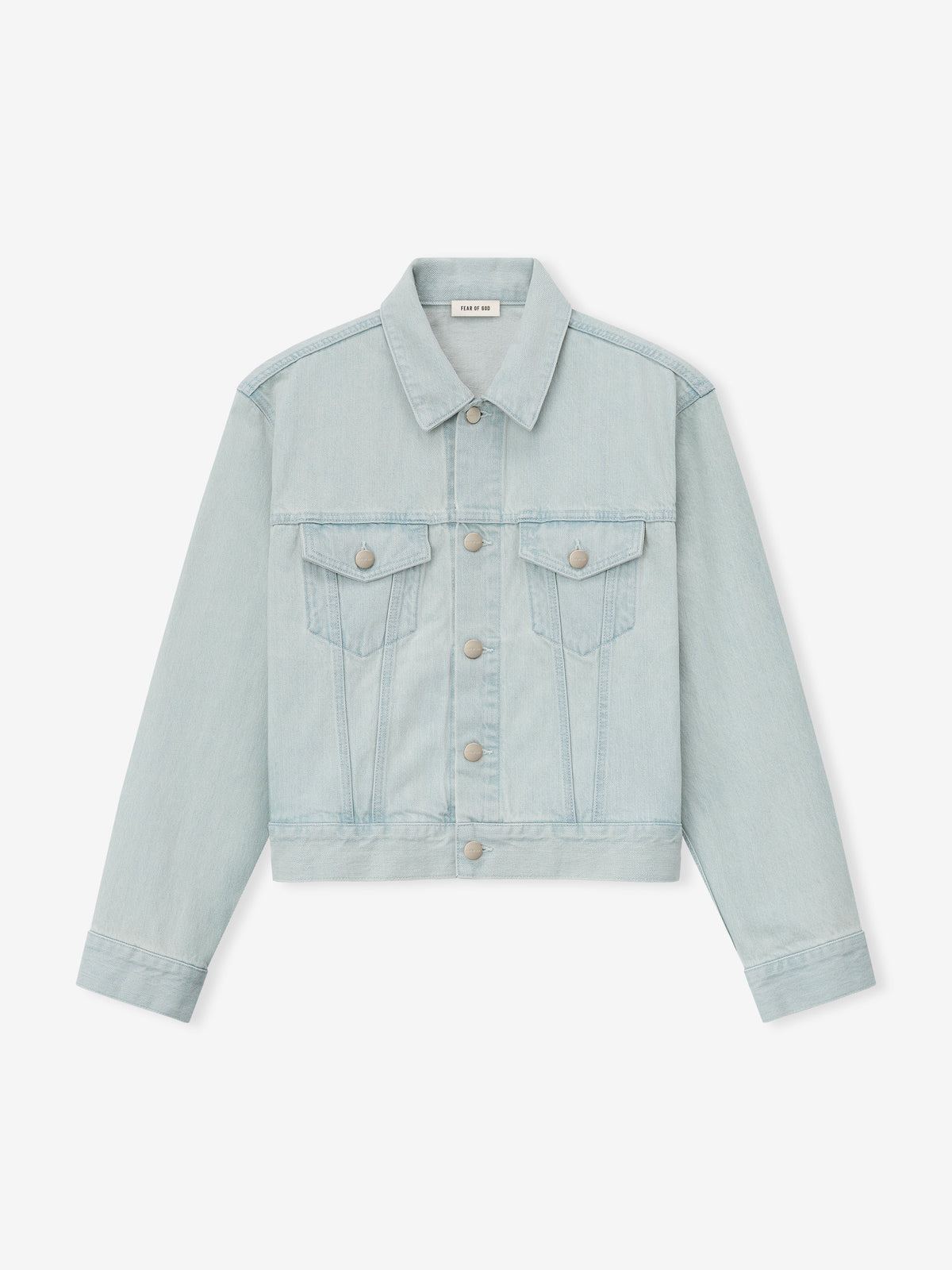 Bleached Denim Classic Trucker Jacket - Bleach Wash - Image 3