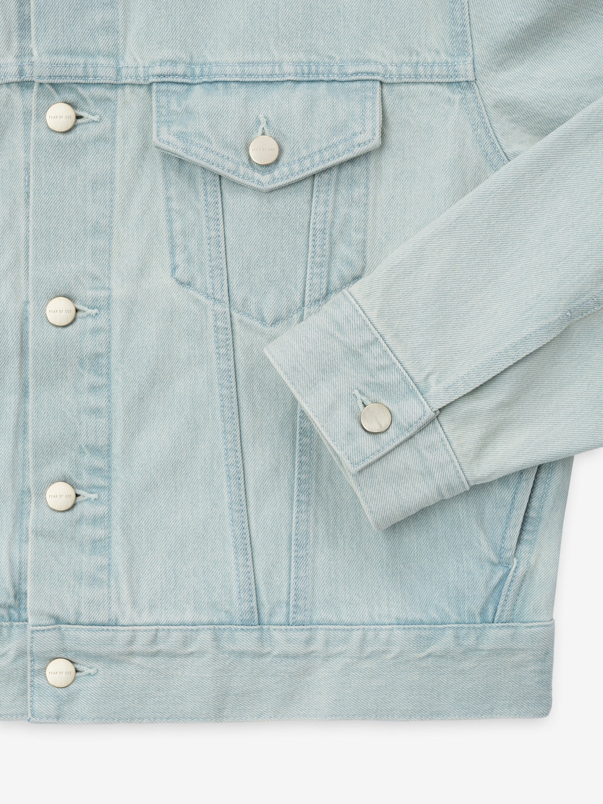 Bleached Denim Classic Trucker Jacket - Bleach Wash - Image 5