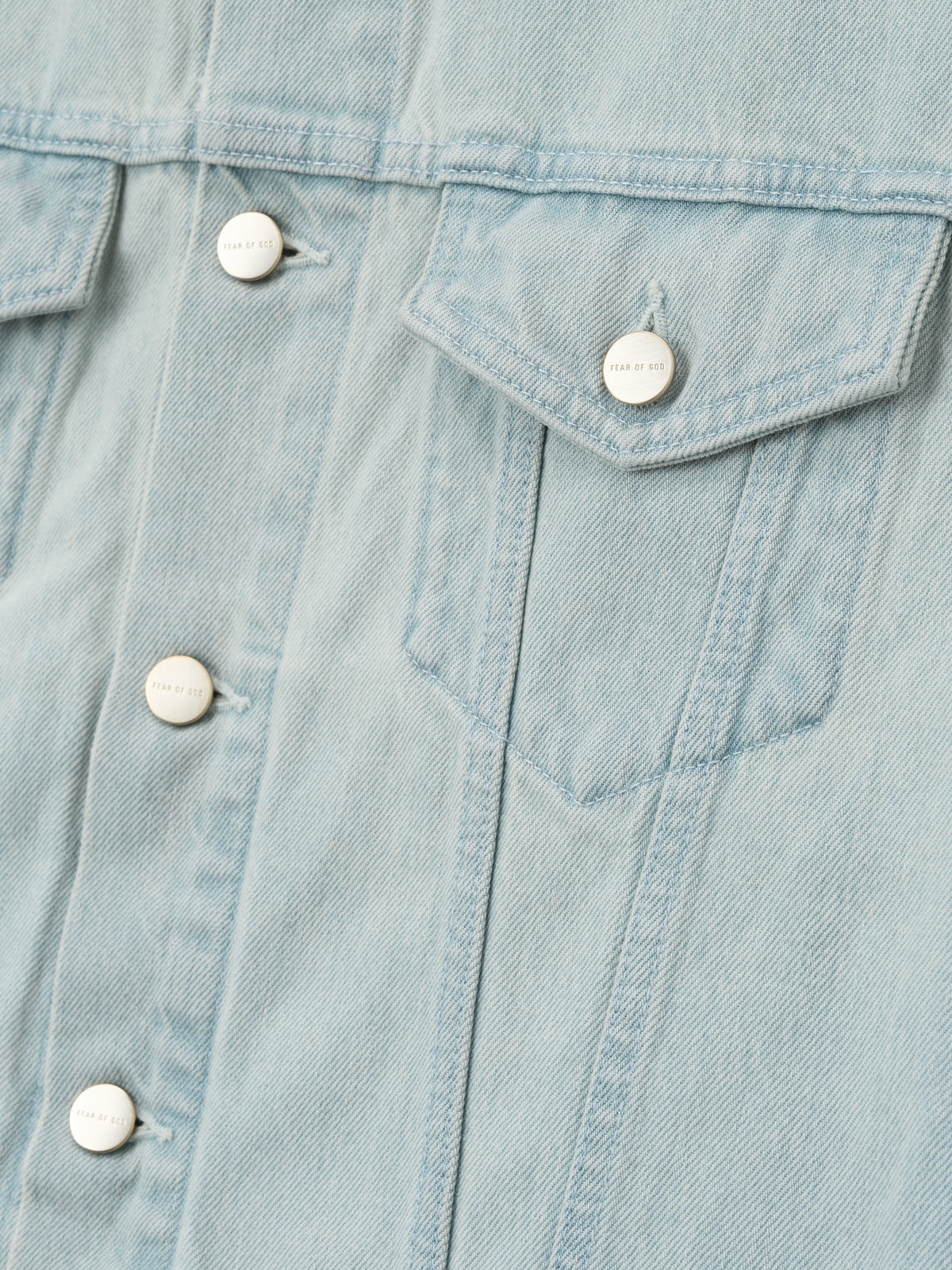 Bleached Denim Classic Trucker Jacket - Bleach Wash - Image 6