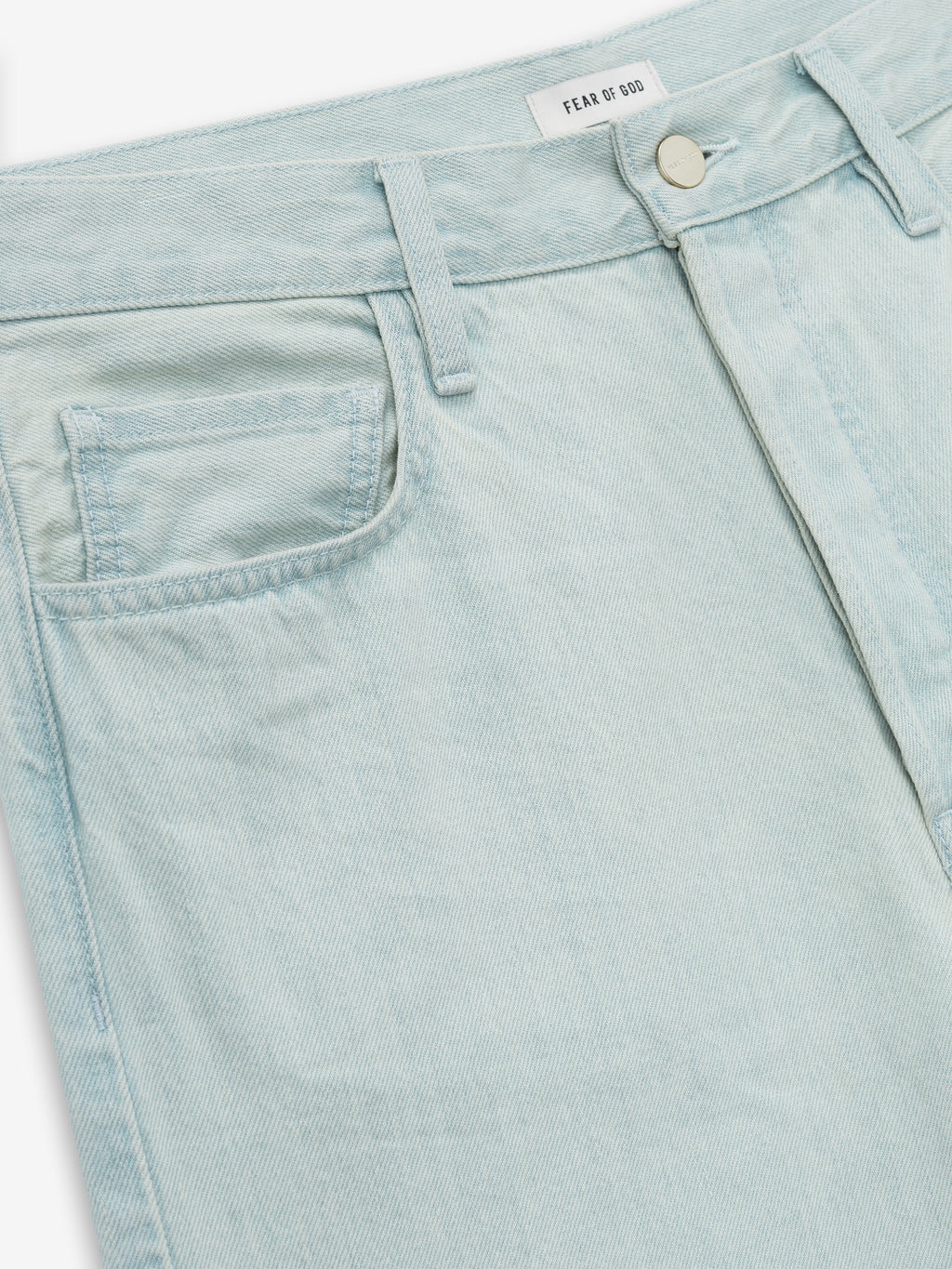Bleach Washed Denim Straight 5 Pocket - Bleach Wash - Image 5