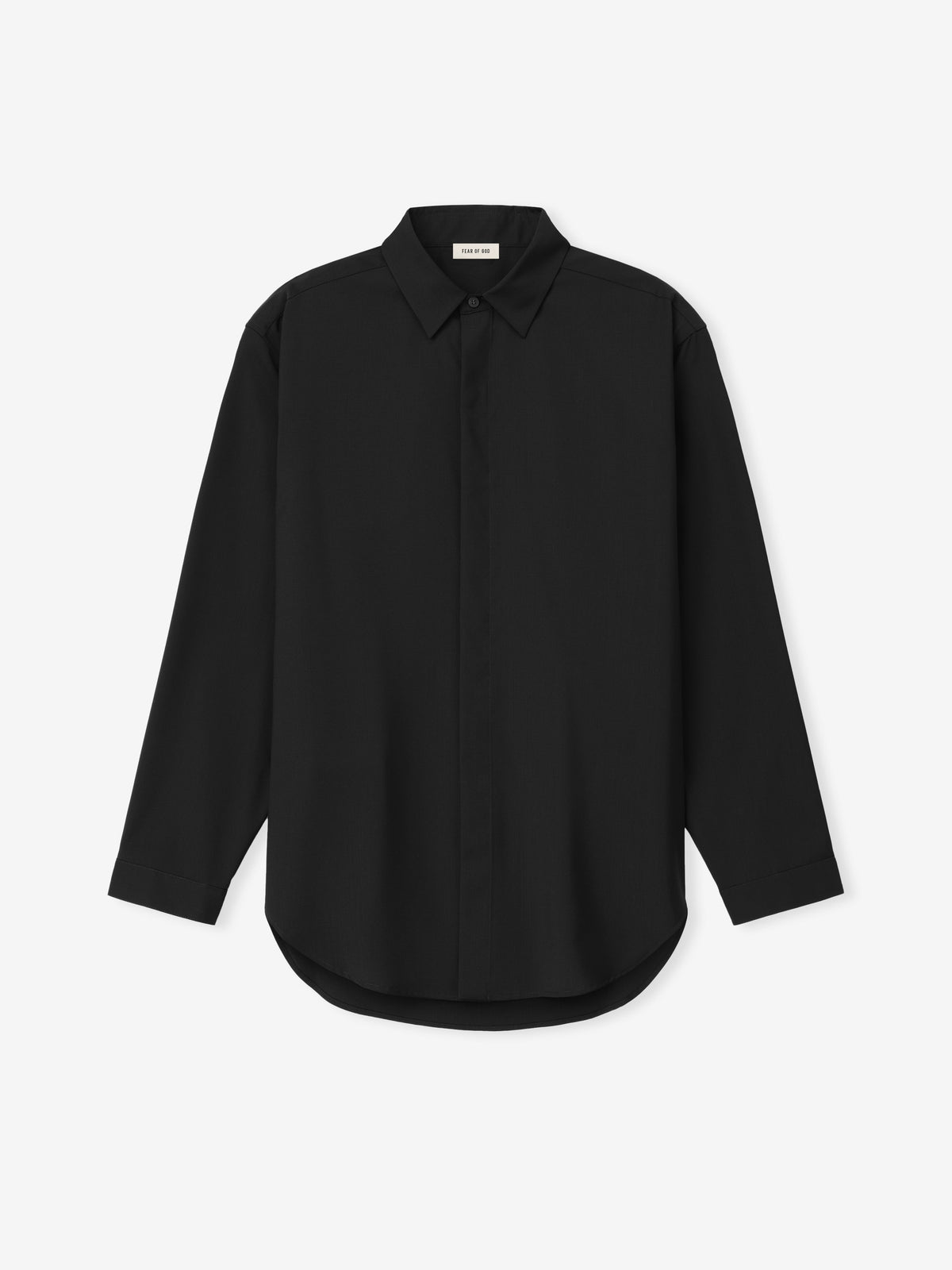 Easy Care Wool Classic Shirt - Black - Image 1