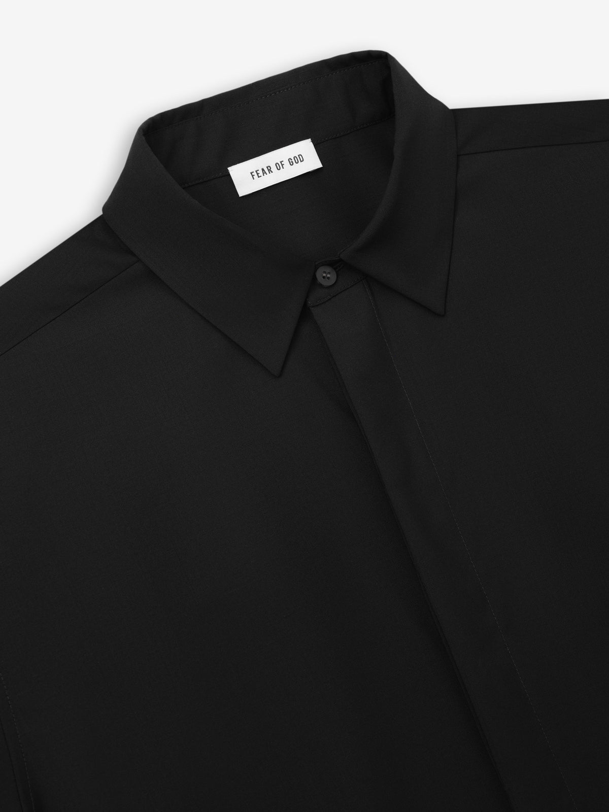 Easy Care Wool Classic Shirt - Black - Image 4
