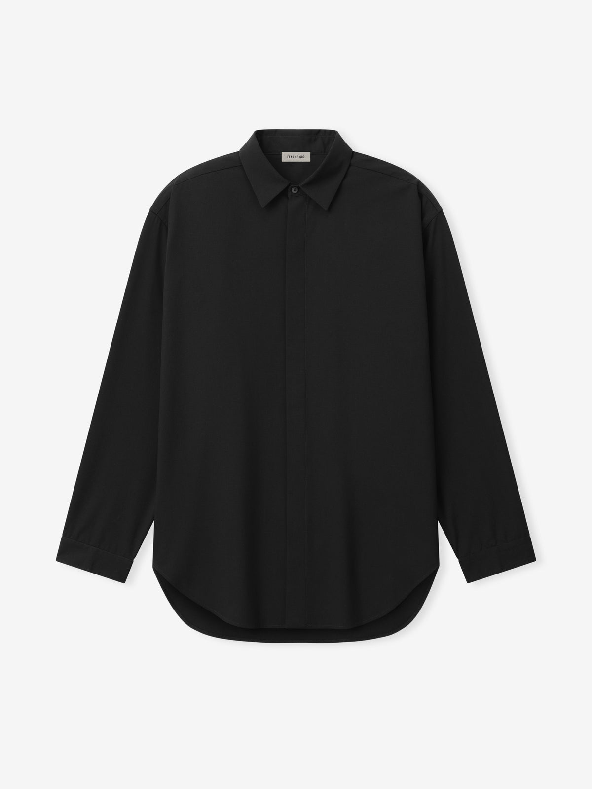Cotton Wool Oxford Classic Shirt - Black - Image 1
