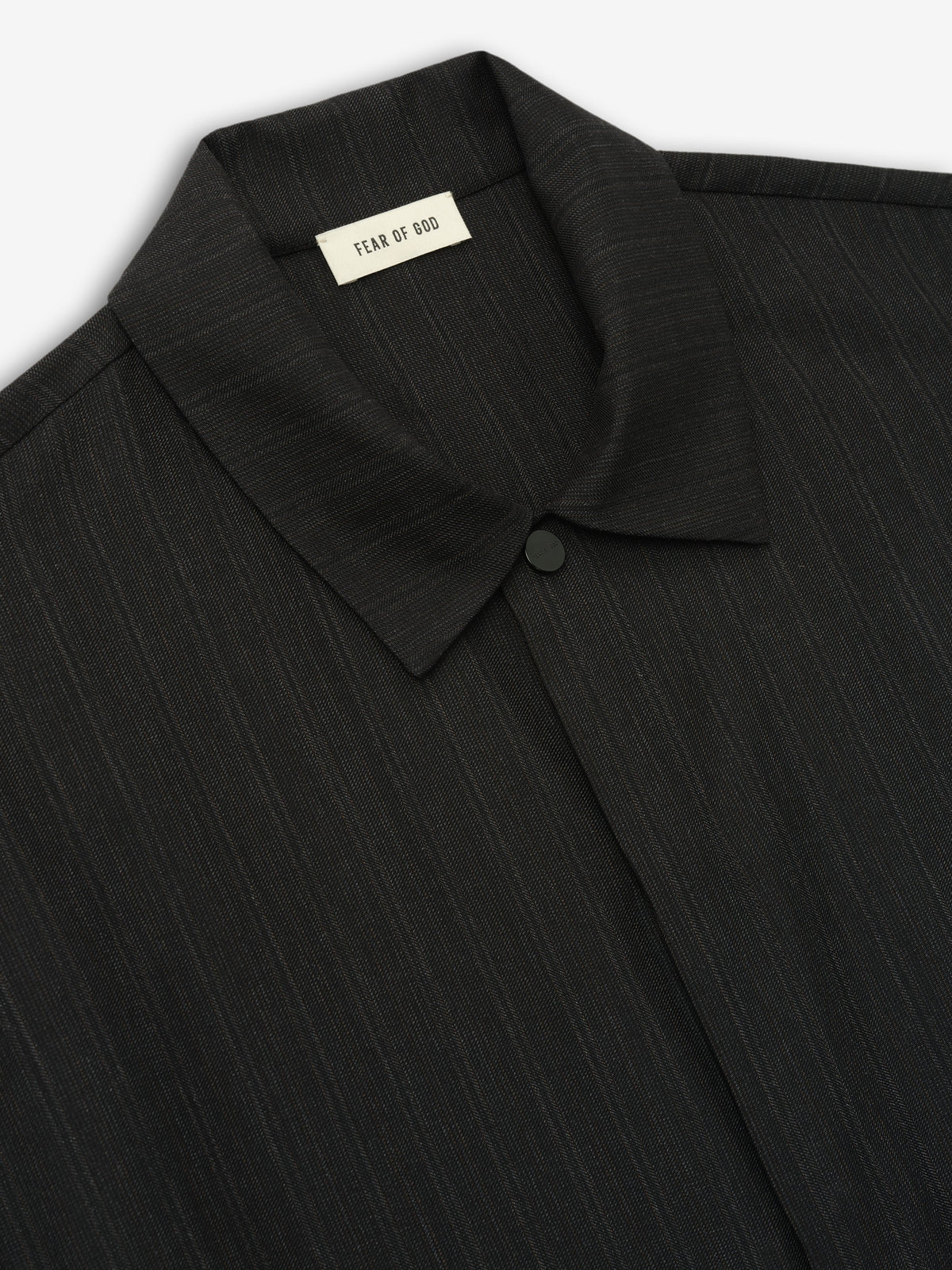 Black Striped Wool Elastic Cuff Shirt - Black Striped - Image 5